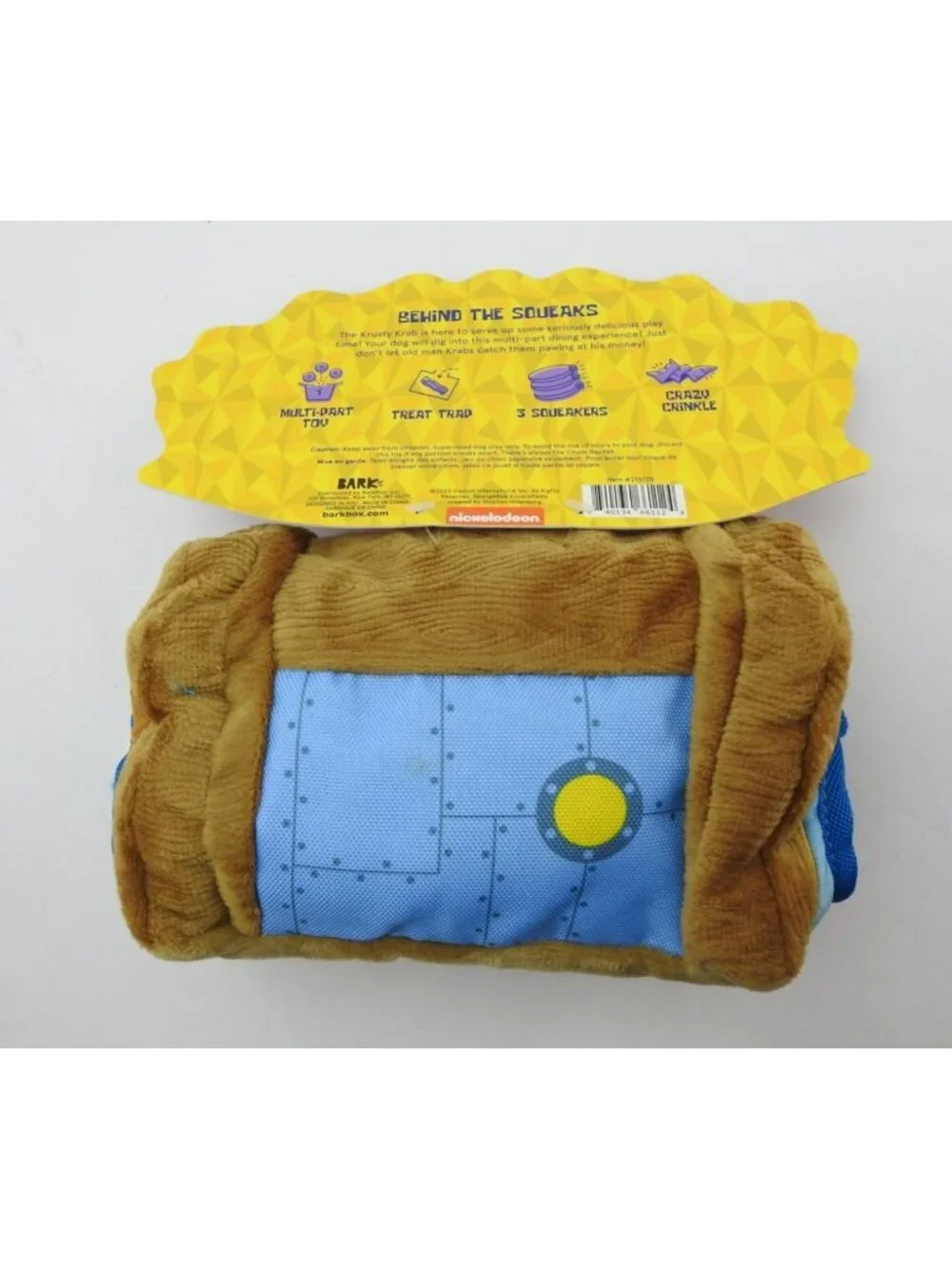 New BARK SpongeBob SquarePants Krusty Krab Hide Seek Dog Toy XS S 4 Piece